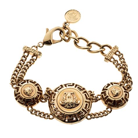 versace gold bracelet|Versace medusa gold bracelet.